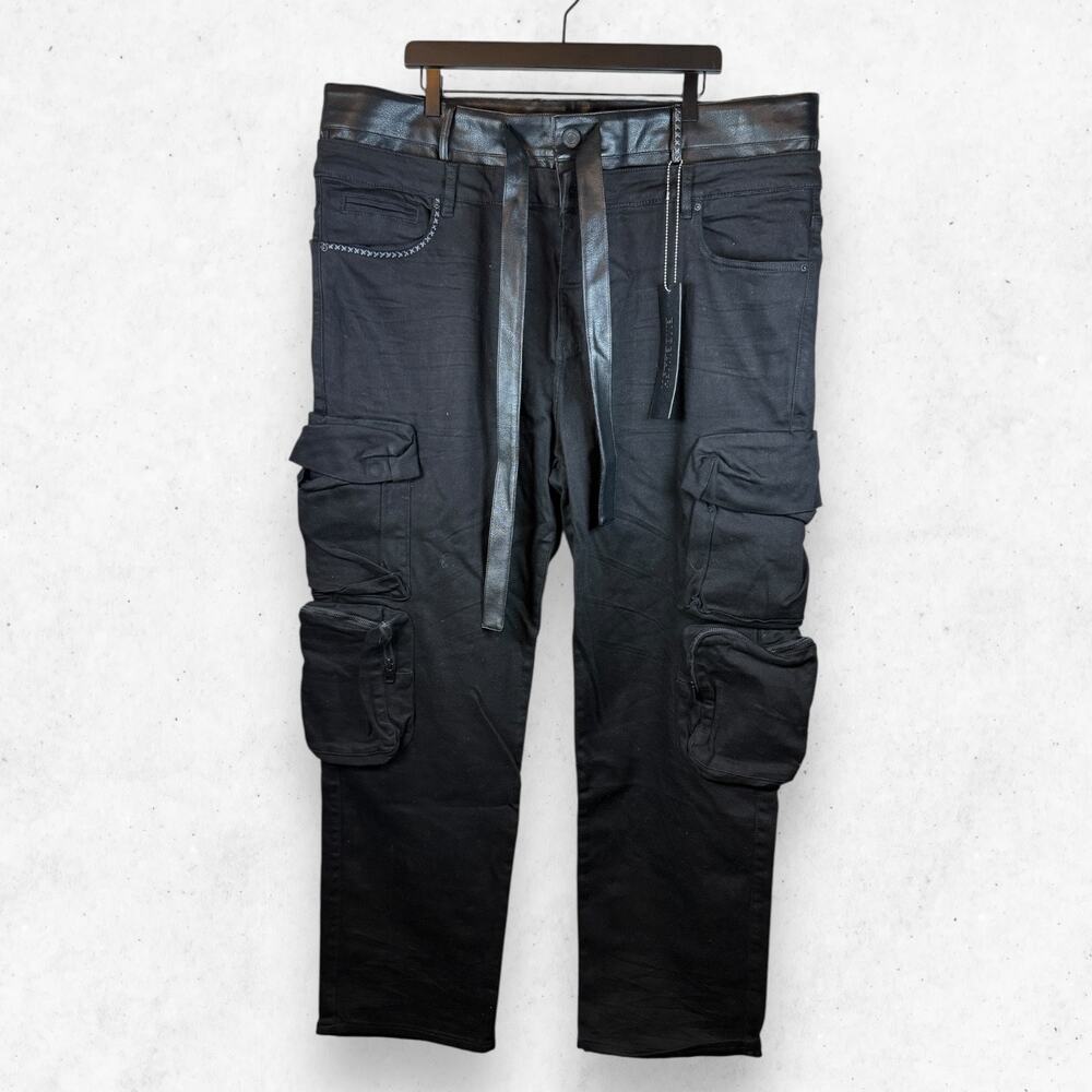 Embellish Black Cargo Straight Leg Pants Men's Size 42